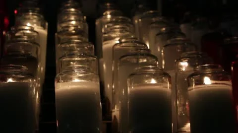 Vigil prayer candles Stock Footage 12625086