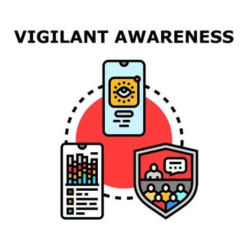 Vigilant awareness concept for digital security and monitoring Stock Illustration