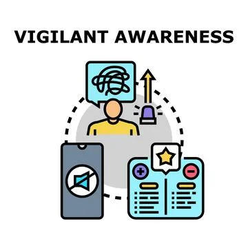 Vigilant awareness detecting concerns and improving engagement 库存插图