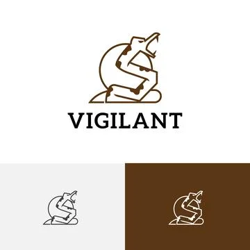 Vigilant Snake Serpent Ready to Attack Wildlife Animal Line Logo Stock Illustration