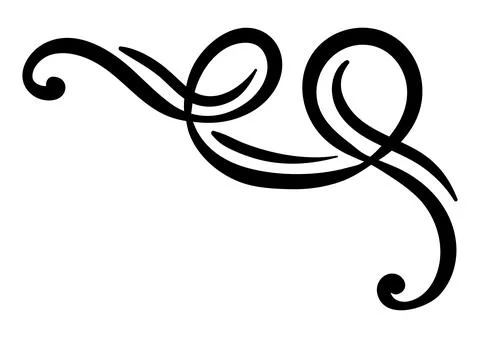 Vignette curl element. Decorative calligraphic divider or frame. Stock Illustration