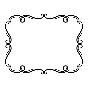 Vignette curl element. Decorative calligraphic divider or frame. Stock Illustration