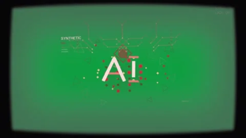 Vignette fading in starting AI logo growing with nodes and lines forming HUD Stock Footage 333972045