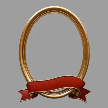 Vignette with red ribbon Stock Illustration