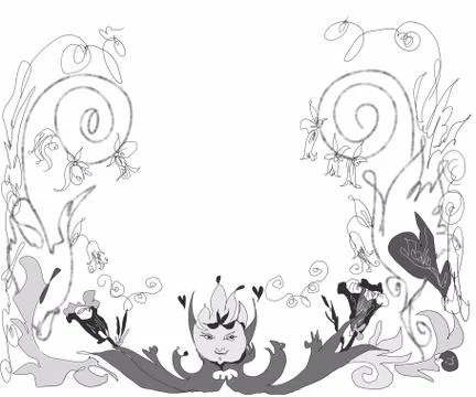 Vignettes with face Stock Illustration