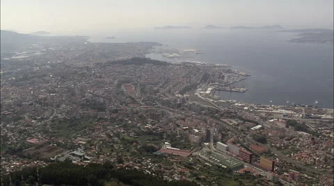 Vigo And Harbour Stock Footage 65382760