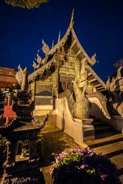 Viharn Luang inside the Wat Chedi Luang Chiang Mai Thailand Stock Photos