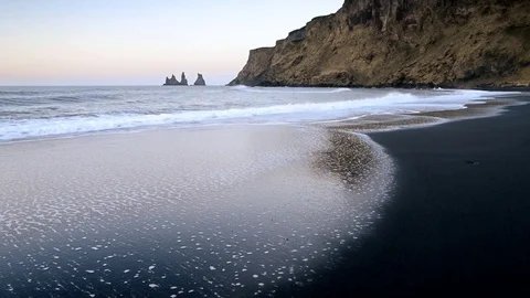 Vik Beach at Sunrise Stock Footage 73098119