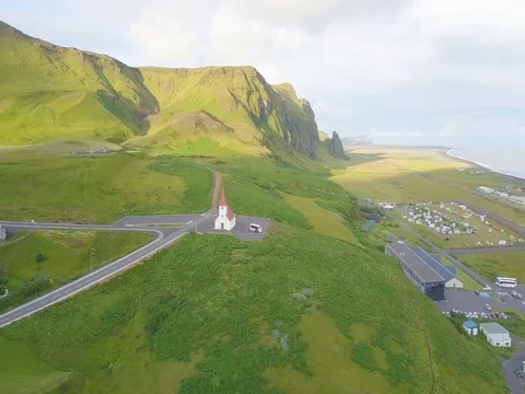 Vik church 스톡 동영상 84764419