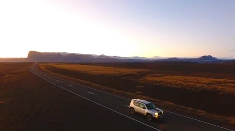 VIK, ICELAND - MAY 05, 2018. Jeep Renegade Unlimited four wheel drive vehicle Stock Footage 119989937