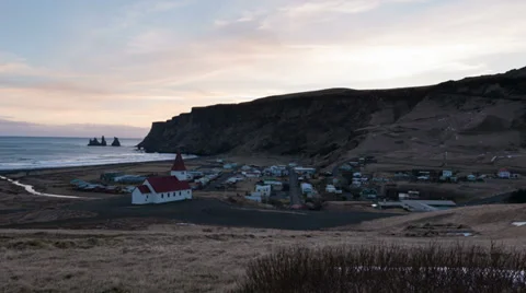Vik, Iceland panning timelapse Stock Footage 36173318
