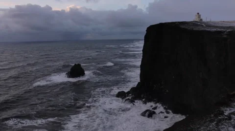 Vik Lighthouse Timelapse Stock Footage 47198567
