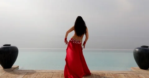 Vika's Belly Dance - 3 (Back and Side) Stock Footage 167826888