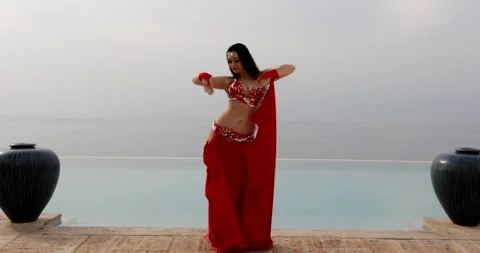 Vika's Belly Dance - 5 (Straight Shot) Stock Footage 167827439