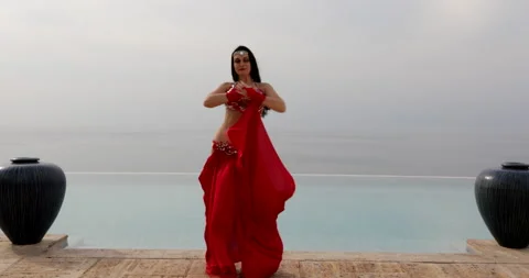 Vika's Belly Dance - 6 (Belly and Waist Shake) Stock Footage 167830679