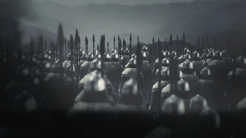 Viking Army Ready for War Under a Lightning Storm Vidéo 119125227