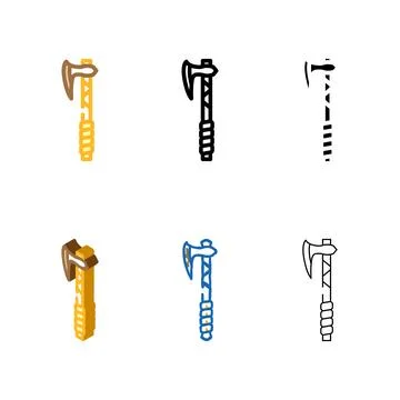 Viking axe blade color icon vector styles Stock Illustration