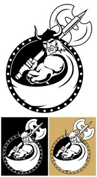 Viking With Axe Stock Illustration