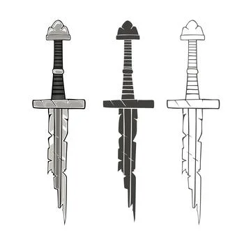 Viking broken Sword Stock Illustration