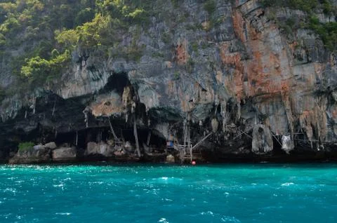 Viking Cave in Phi Phi Islands 库存照片