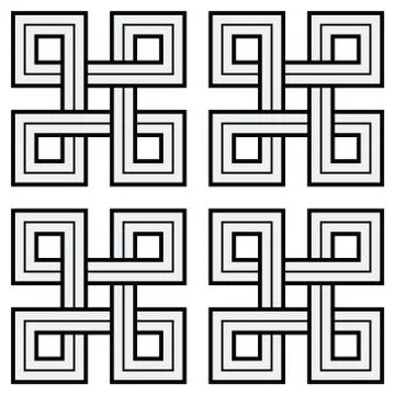 Viking Decorative Knot - Basic Unweaved Squares Illustrazione stock