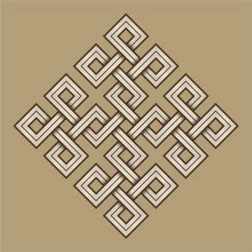 Viking Decorative Knot - Engraved - Interweaved Squares Stock Illustration