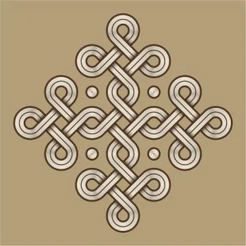 Viking Decorative Knot - Engraved - Ring Cross Stock Illustration
