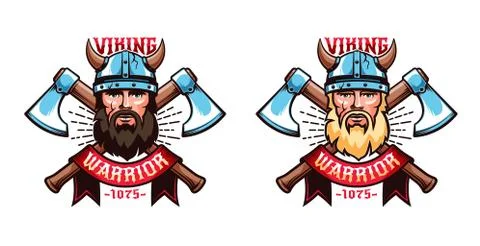 Viking emblems mascots Stock-Illustration