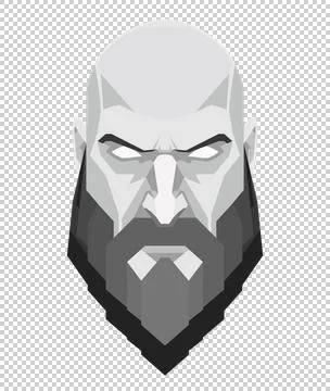 Viking face in polygon design, Mask, Mask, Stock Illustration