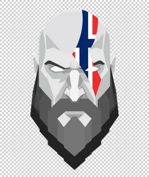 Viking face in polygon design, Mask, Mask, Stock-Illustration