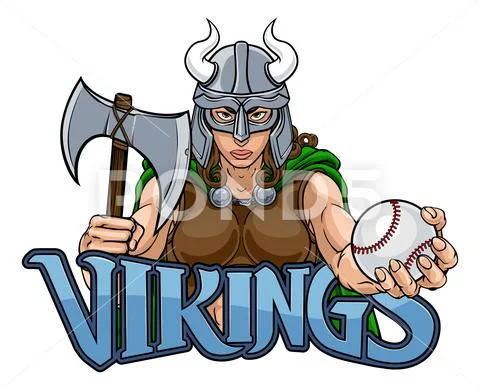 Viking Female Gladiator Baseball Warrior Woman Stock Illustration