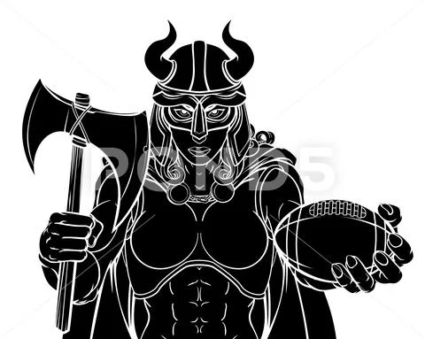 Viking Female Gladiator Football Warrior Woman Stock Illustration