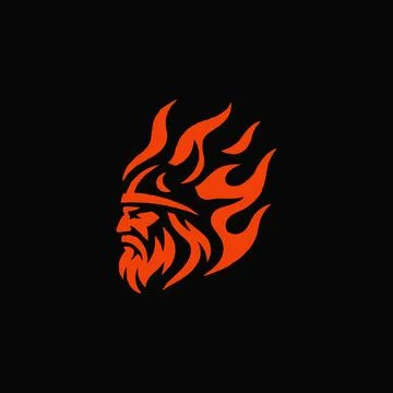 Viking fire burning logo Ilustração Stock