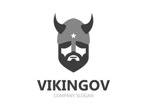Viking head logo vector design. Head of warrior symbol or icon Stock Illustration
