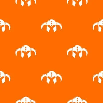 Viking helmet classic pattern vector orange Stock Illustration
