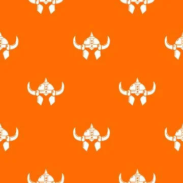Viking helmet knight pattern vector orange Stock Illustration