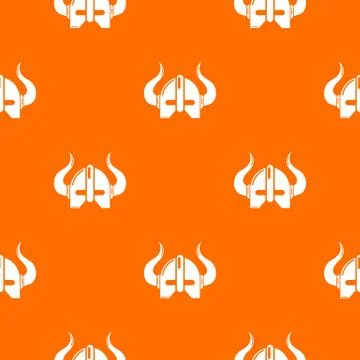 Viking helmet pattern vector orange Stock Illustration