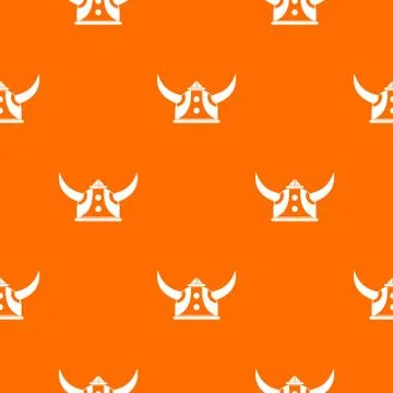 Viking helmet pattern vector orange Stock Illustration