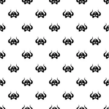 Viking helmet pattern vector seamless Stock Illustration