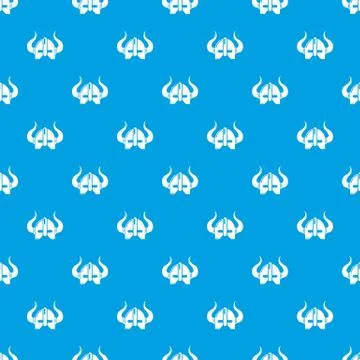 Viking helmet pattern vector seamless blue Stock Illustration