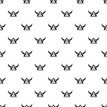 Viking helmet pattern vector seamless Stock Illustration
