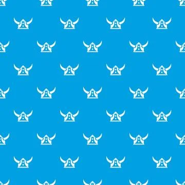 Viking helmet pattern vector seamless blue Stock Illustration