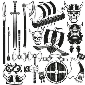 Viking items bundle Stock-Illustration