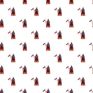 Viking king warrior seamless pattern illustrating mythology Stock Illustration