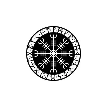 Viking letters black circle object Stock Illustration