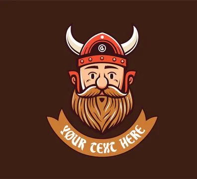 Viking logo, cute viking Ilustración de archivo