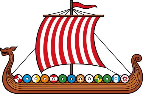 Viking long ship Stock Illustration