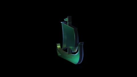 Viking longship sailing through digital space 库存影片 347798825
