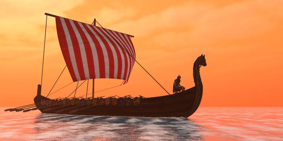 Viking Longship Ventures Stock Illustration