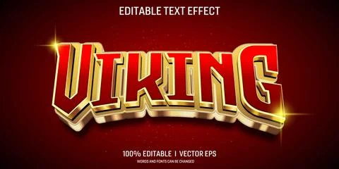 Viking luxury vector 3d text effect with modern style design Stock Illustration